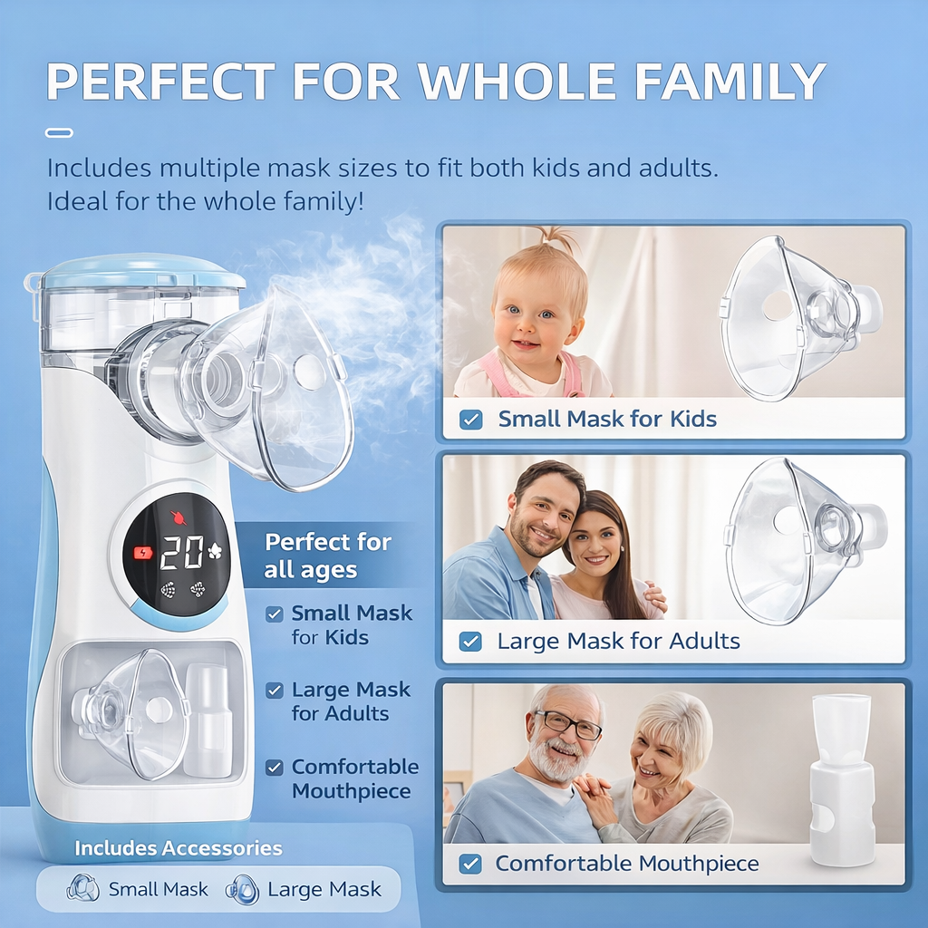 Portable Mesh Nebulizer for Adults & Kids